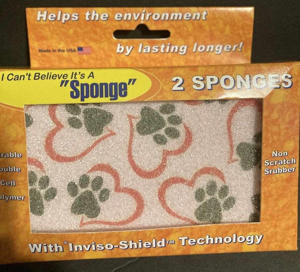 Sponge Doggy Paws With Hearts Scrubber Sponge 2pk I Can’t Believe It’s a sponge