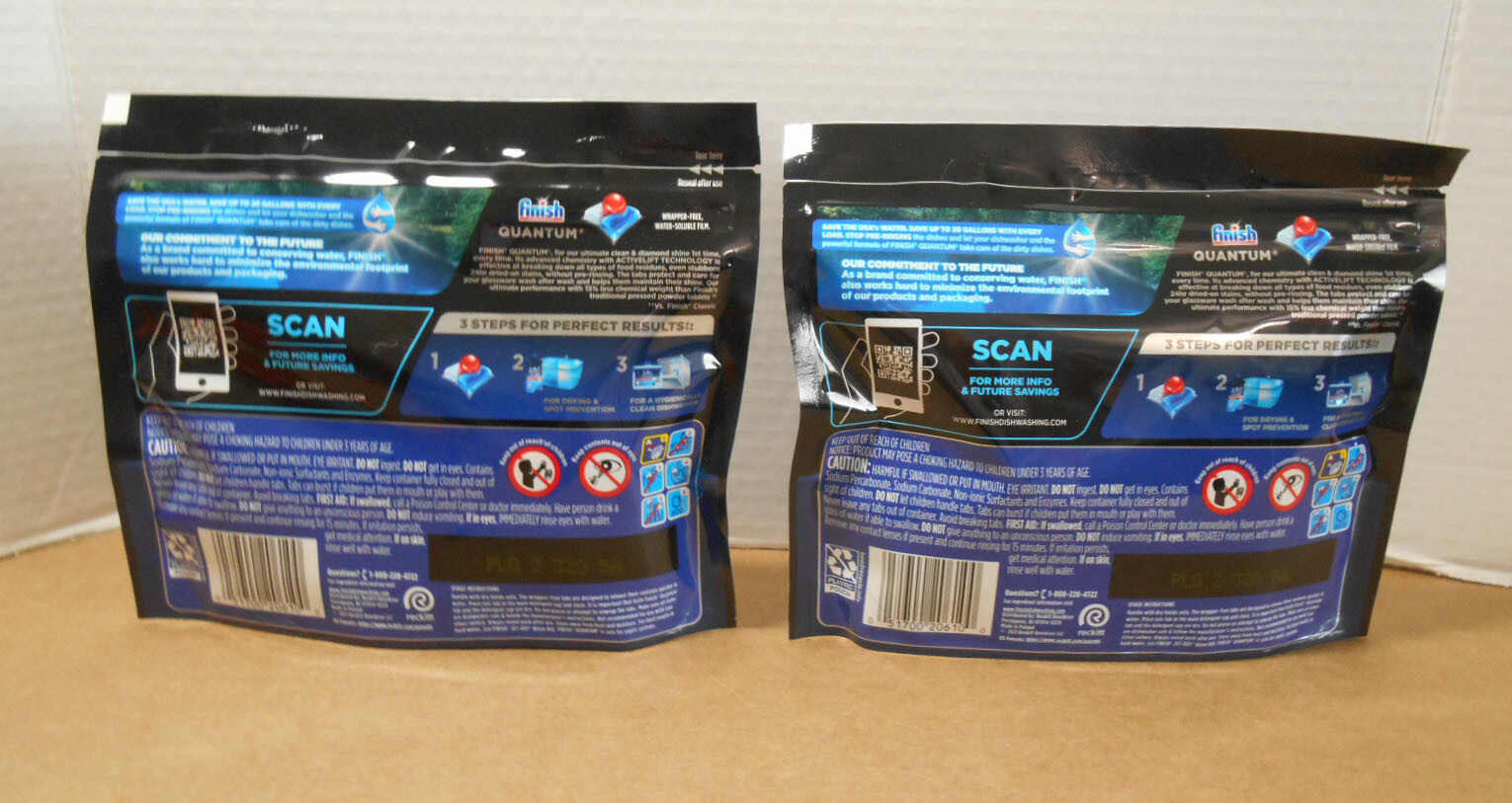 Finish Powerball Quantum 15 Count Dishwasher Detergent Tabs Lot of 2 New