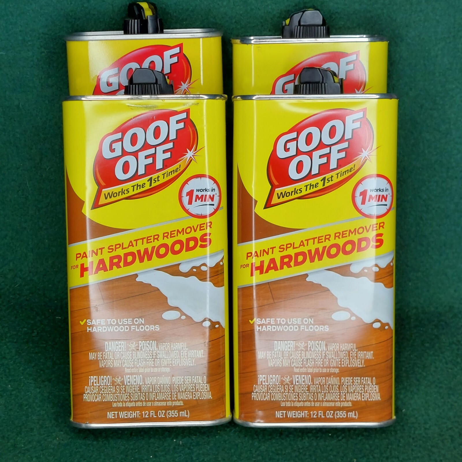 Goof Off Paint Splatter Remover for Hardwoods 12oz cans (QTY 4 pack)