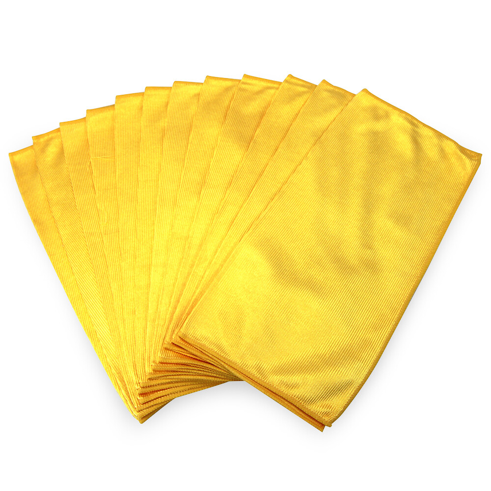 Glass Cleaning Cloths (Packs of 12) Microfiber, Lint & Streak Free 16×16, Colors