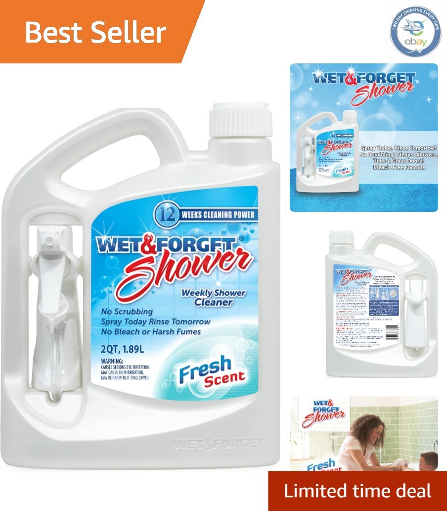 Effortless Bleach-Free Shower Cleaner Spray – 64 Fl Oz for 3 of Freshness