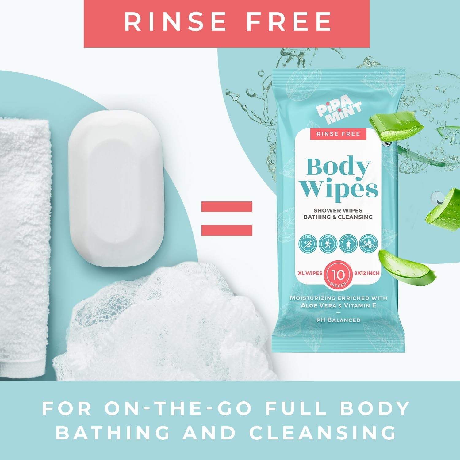 Portable XL Cleansing Wipes – 50 Count, Perfect for Travel and Active Lifestyles