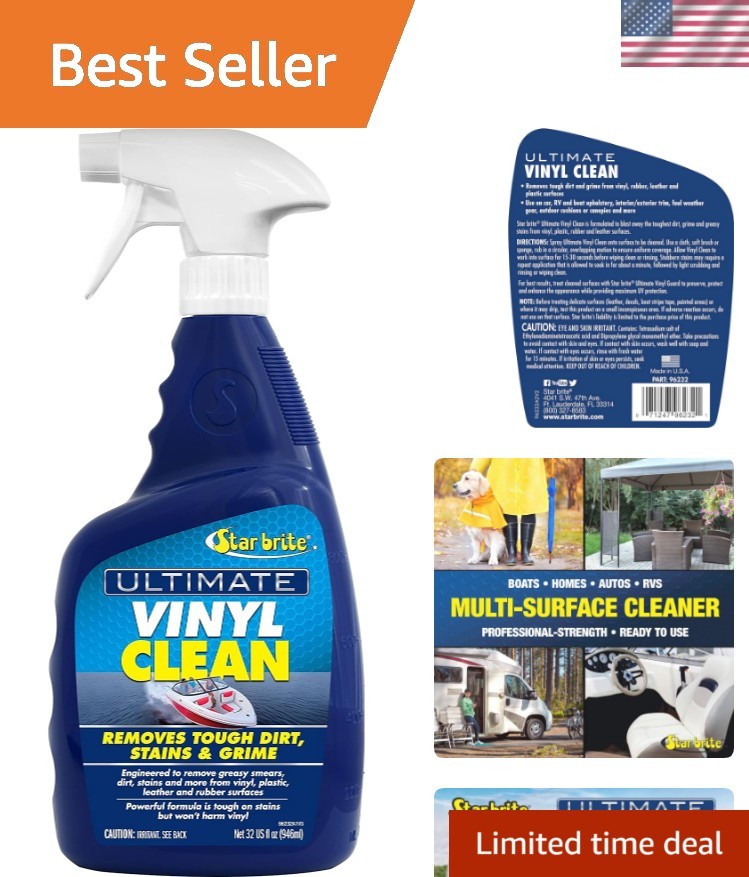 Powerful 32oz Vinyl Clean Spray – Effective Cleaner for Leather, Plastic, Rubber