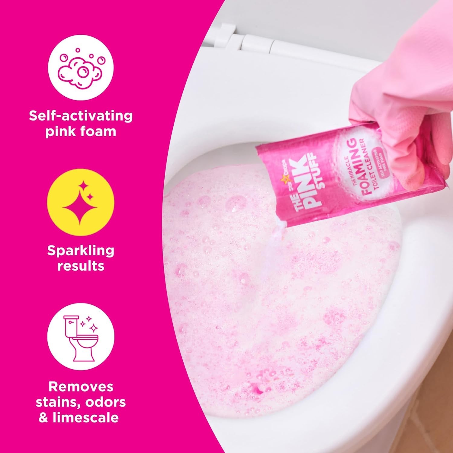 The Pink Stuff Miracle Foaming Toilet Cleaner – Deep Clean with Fresh Fragrance