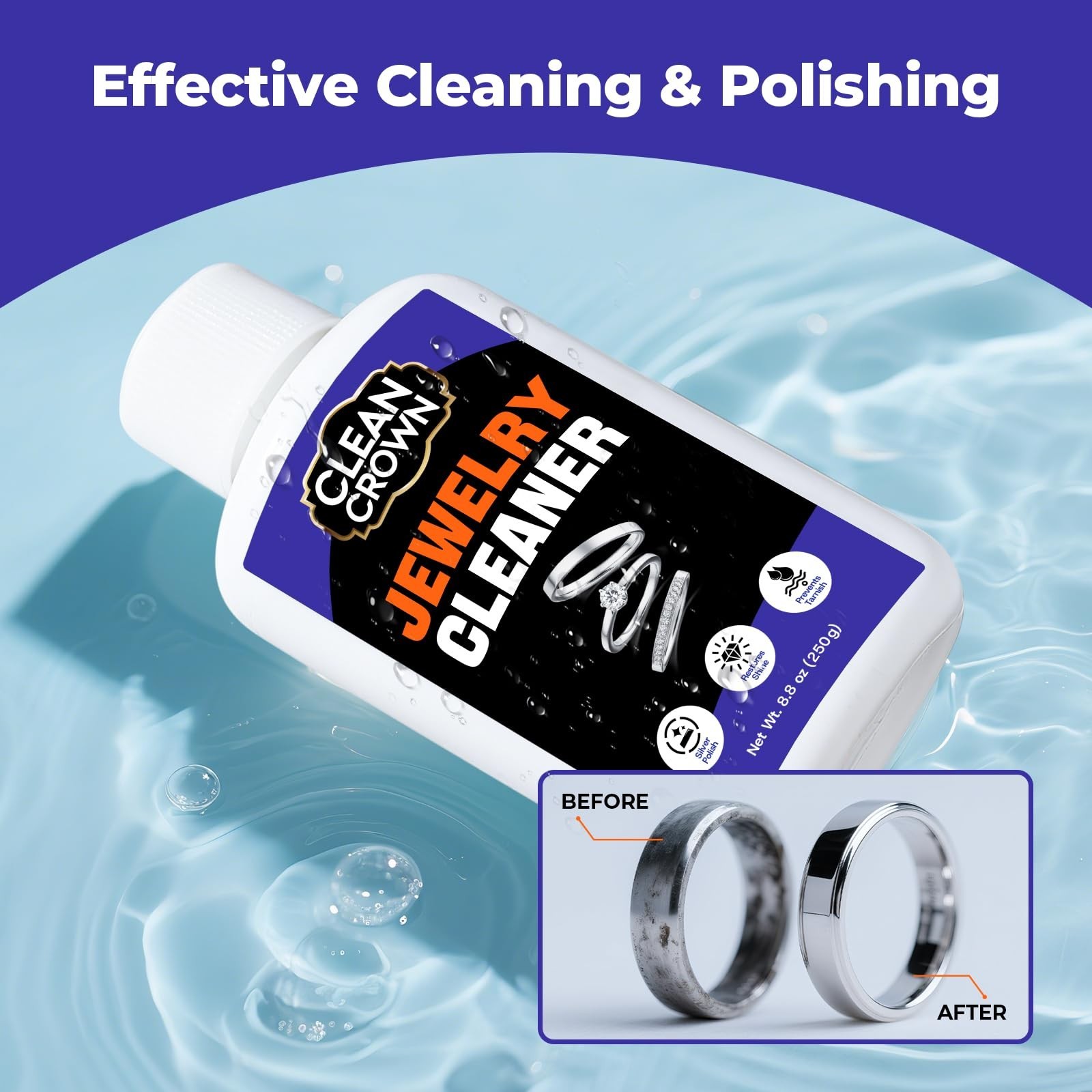 Silver Jewelry Cleaner (8.8 Oz), Silver Cleaner Jewelry Tarnish Remover, Ster…