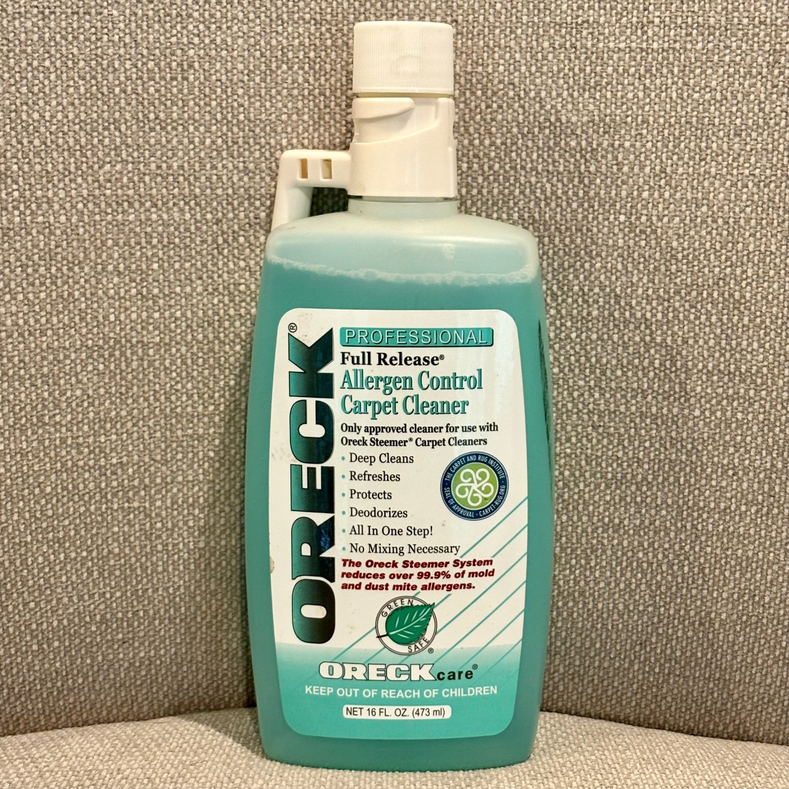 Oreck Professional Full Release Allergen Control Carpet Cleaner 16 fl oz *READ*