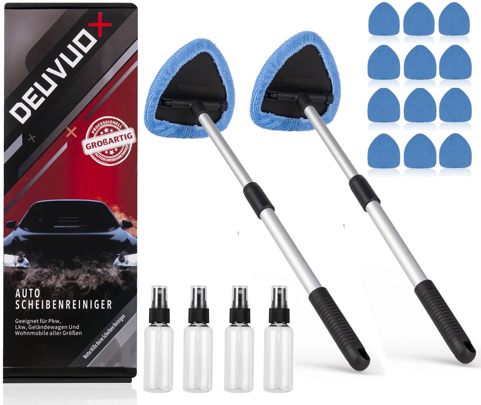 deuvuo 18 Pcs Windshield Cleaning Tool, Expandable Car Window Cleaner with 12