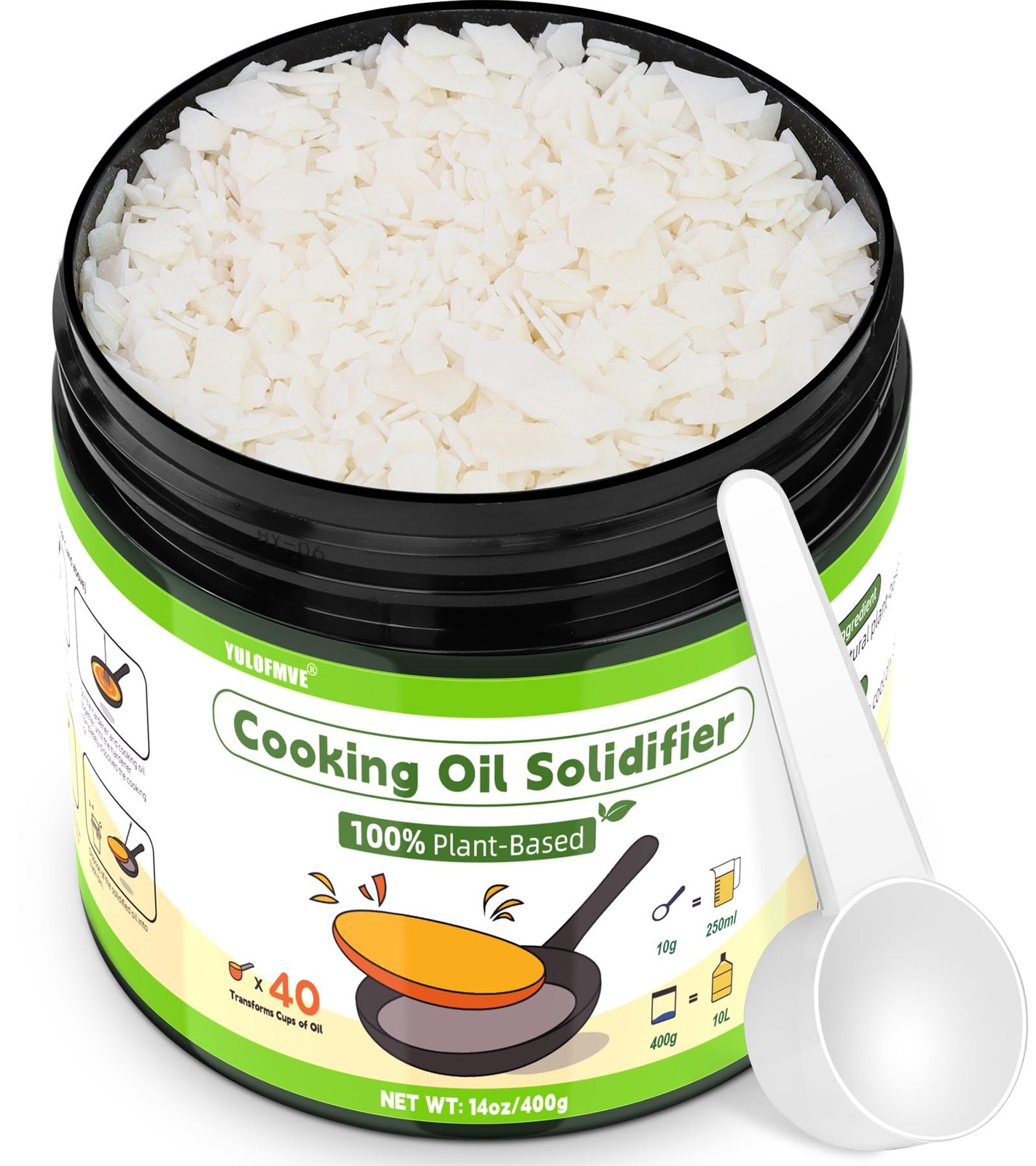 Cooking Oil Solidifier, Solidifies Up to 40 Cups from Mess, 100% Plant-Based …