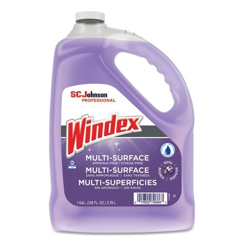 Windex Non-Ammoniated Glass/Multi Surface Cleaner, 128 oz Bottle