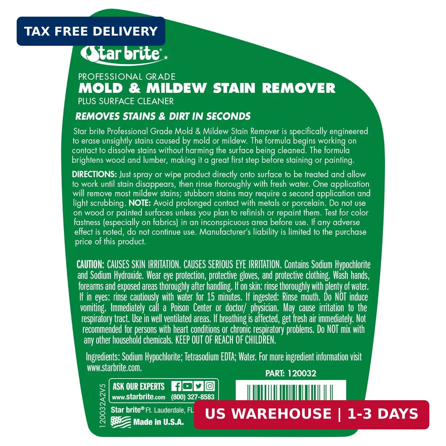 STAR BRITE Professional Grade Mold & Mildew Stain Remover – 32 OZ (120032)