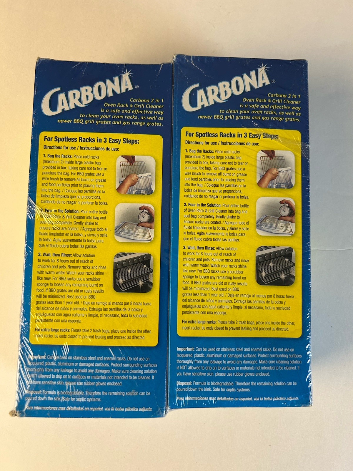 2 Carbona Pro Care Oven Rack and Grill Cleaner Kit 16.8OZ New Sealed