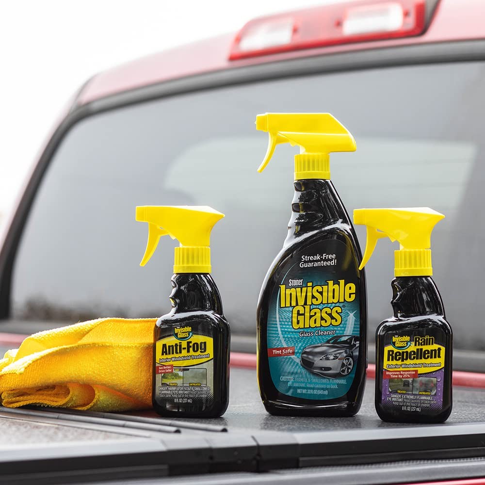 Windshield Glass Treatment Kit: Anti-Fog, Rain Repellent, Cleaner & Cloths