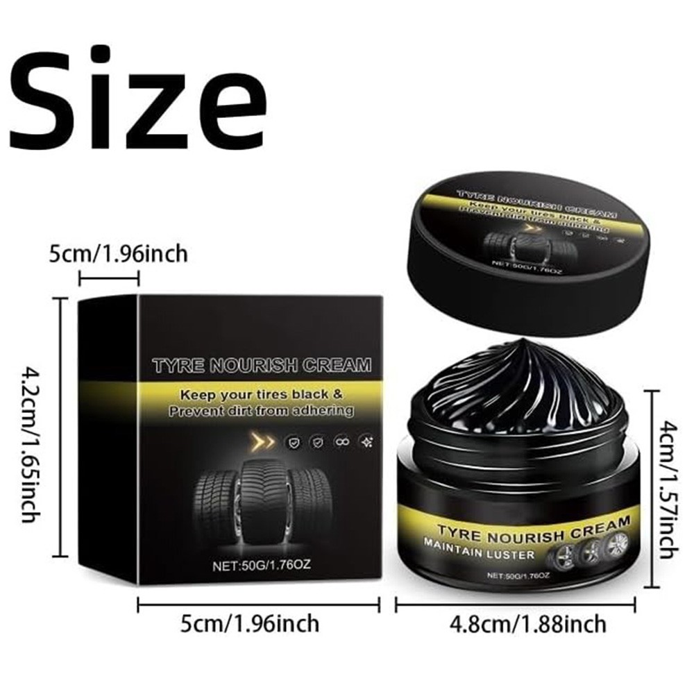 1~2pcs Tyre Nourish Cream, Tire Nourish Wax Cream, Maintain Luster for Cars 50g