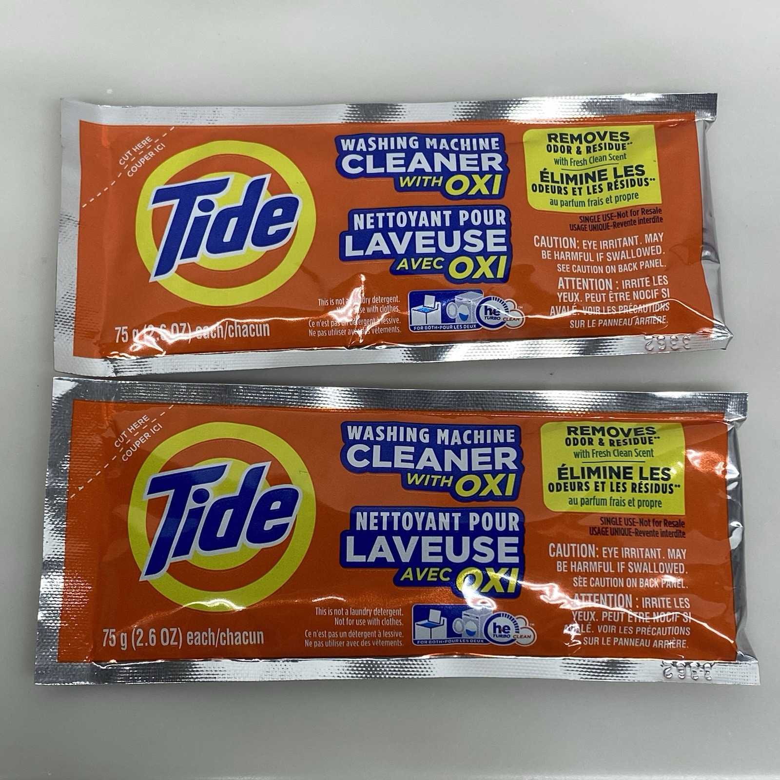 2 TIDE Washing Machine Cleaner w/ Oxi Removes Oder & Residue 2.6 Oz Each