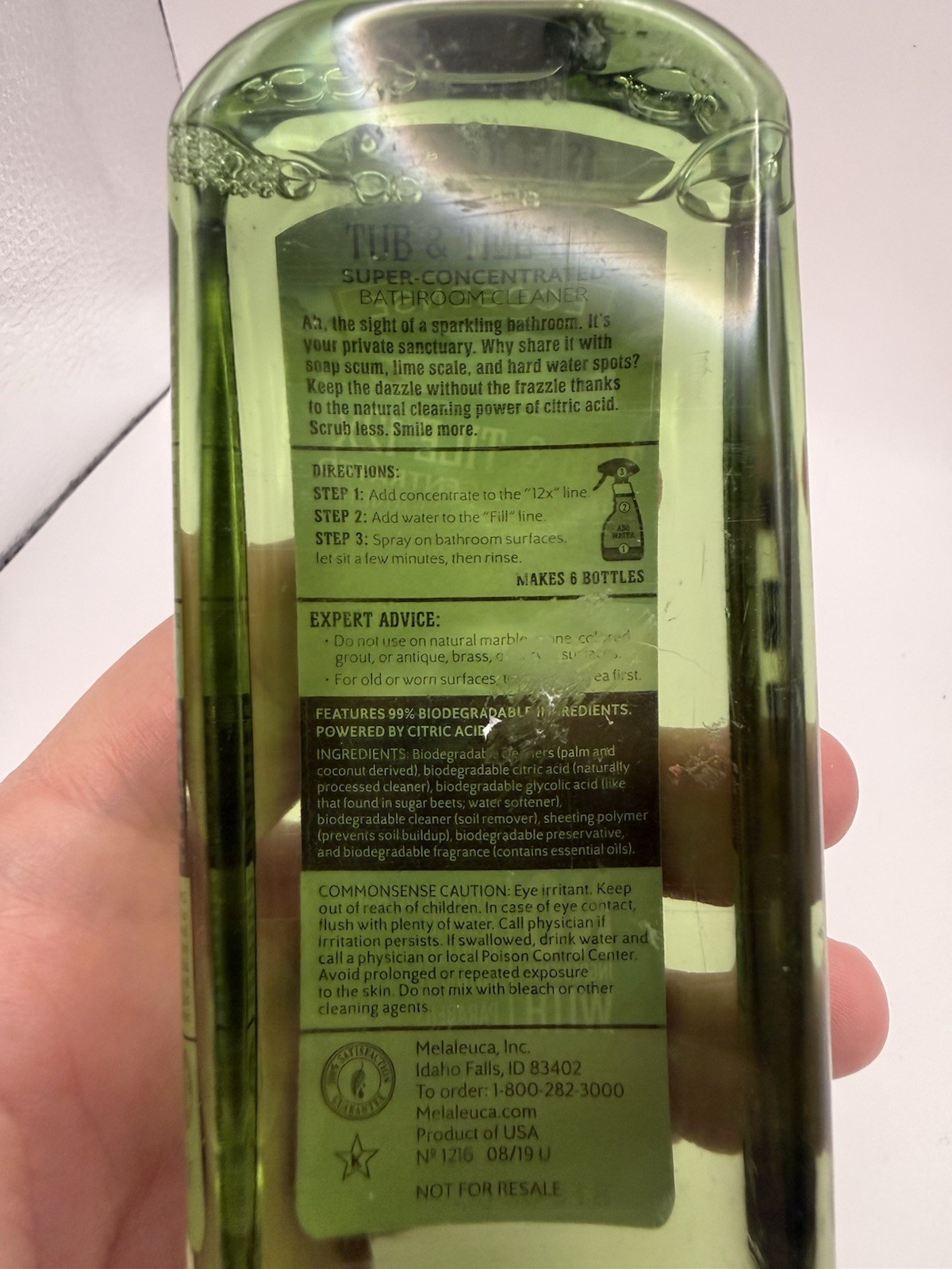 Melaleuca Ecosense TUB & TILE 12x Super Concentrated Bathroom Cleaner 8 oz