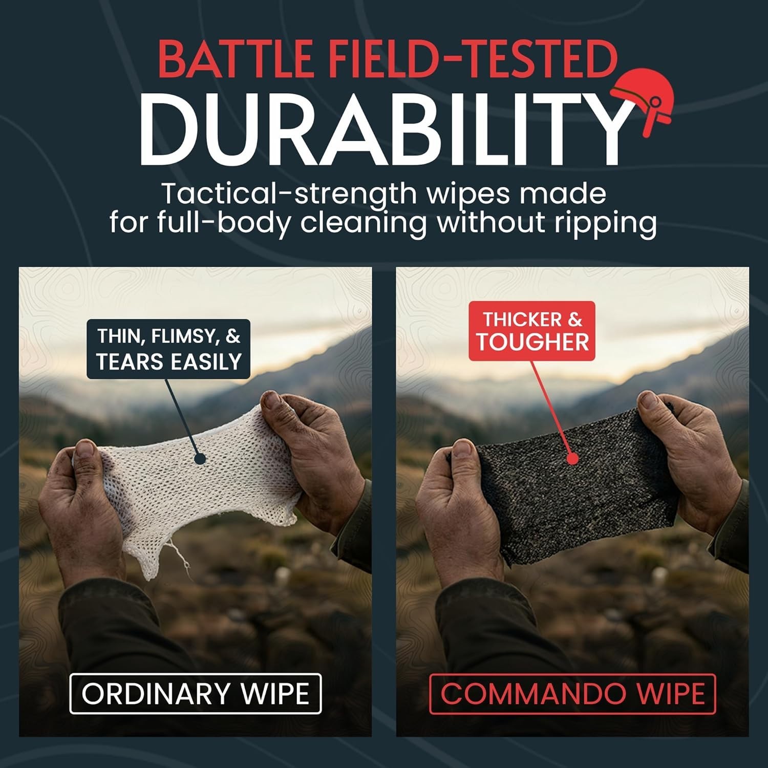 Thick & Ultralight Unscented Cleansing Wipes – Perfect for Camping & Hunting