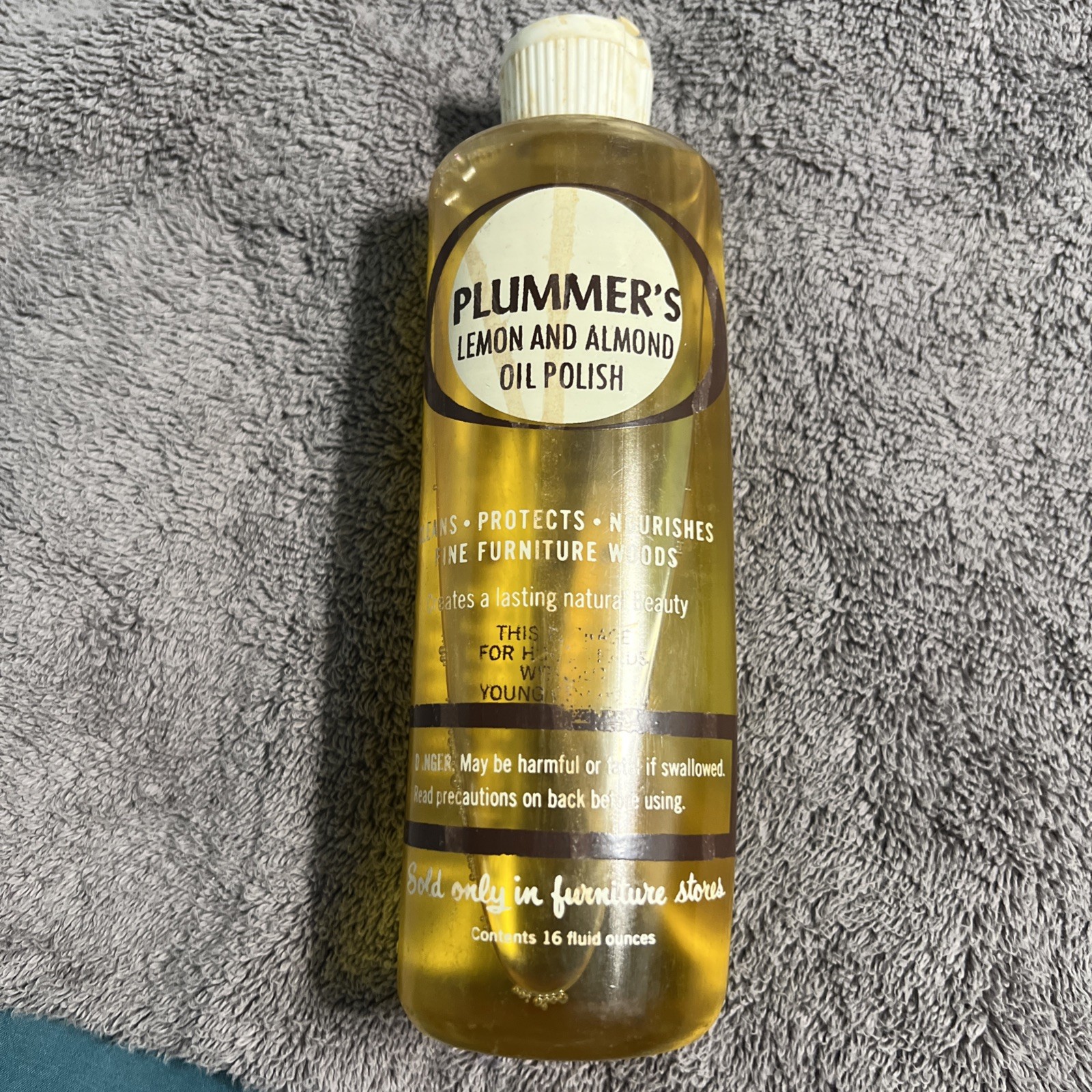 Plummer’s Lemon And Almond Oil Polish Vintage Household Mid-century Advert