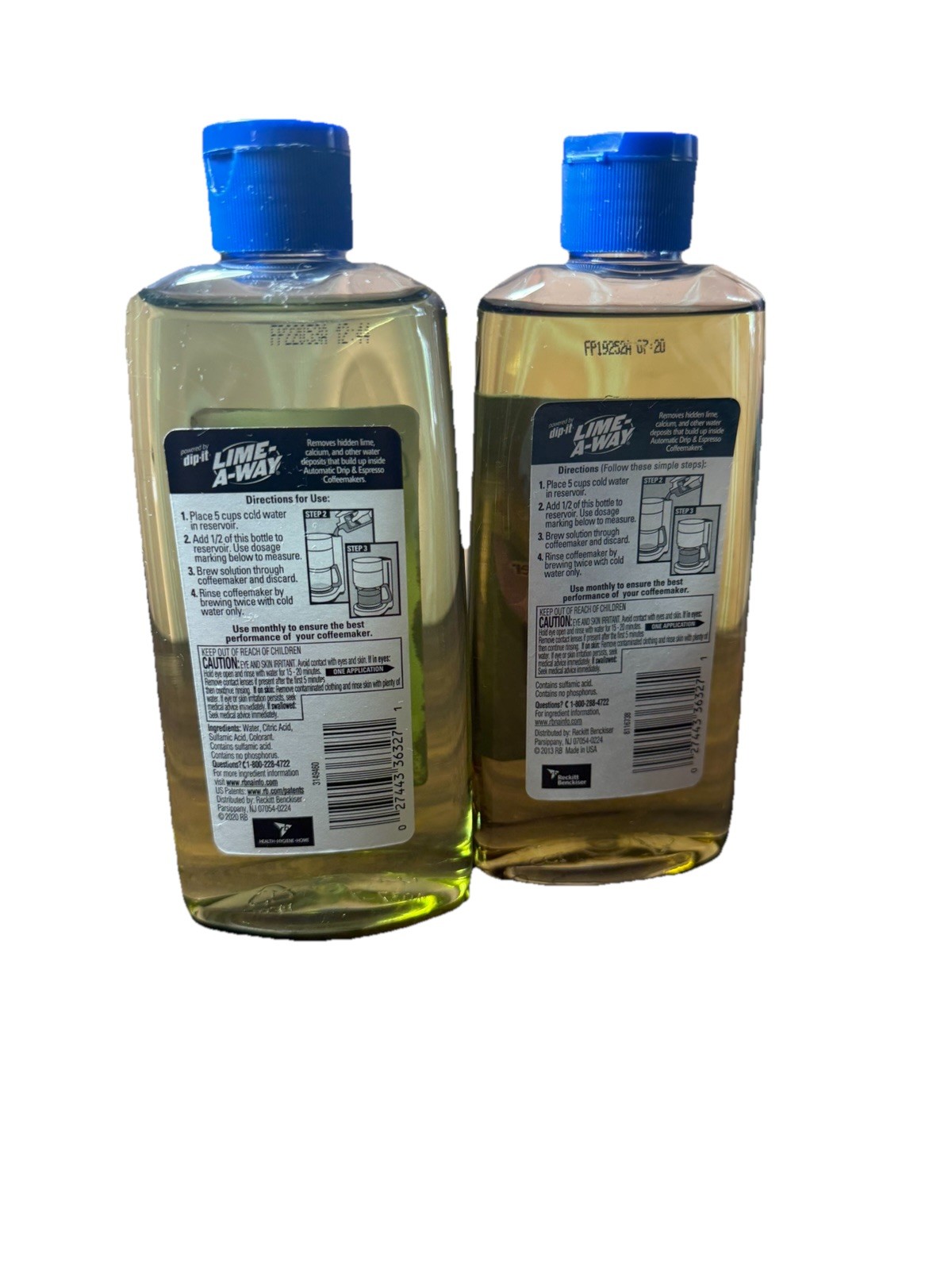 2 Pack DIP-IT Lime-A-Way Coffeemaker Descaler & Cleaner 7 oz Liquid Bottle New