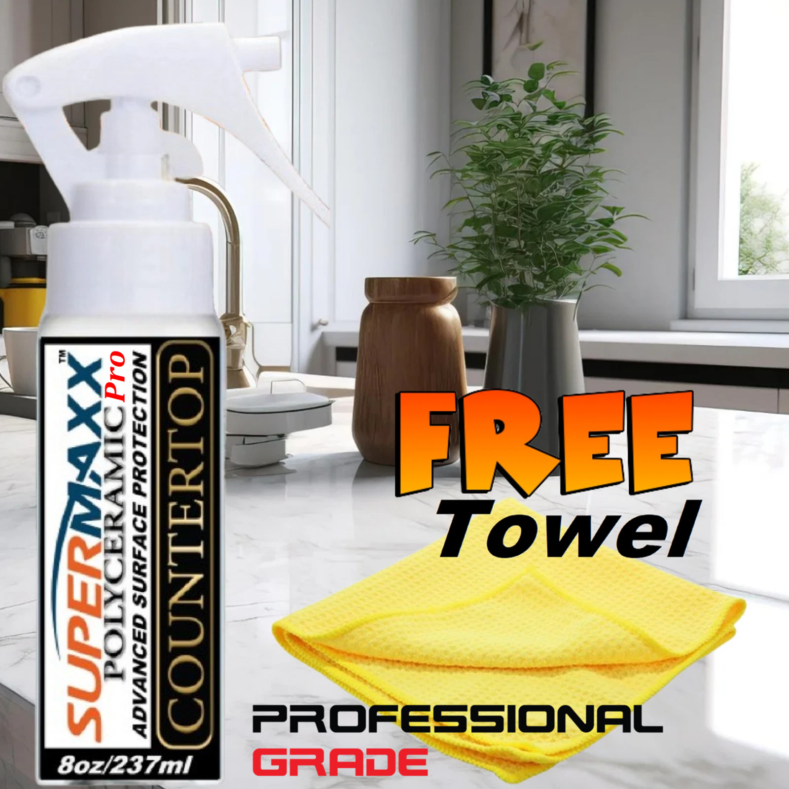 KITCHEN COUNTERTOP TILE MARBLE STAINLESS STEEL ALL SURFACE COATING & SEALER