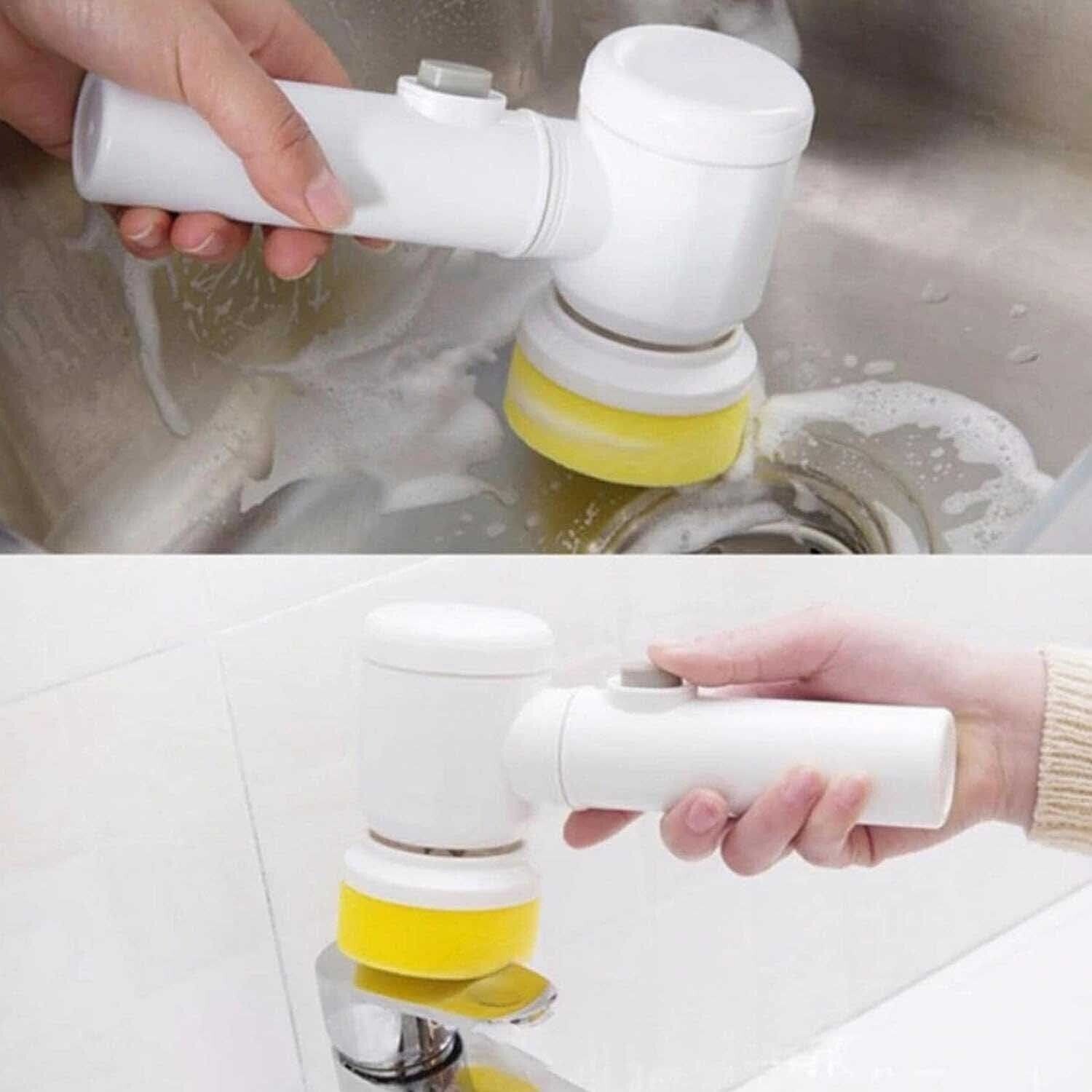 5 in 1 Electric Cleaning Brush Handheld Kitchen Cleaner Cordless Spin Scrubber