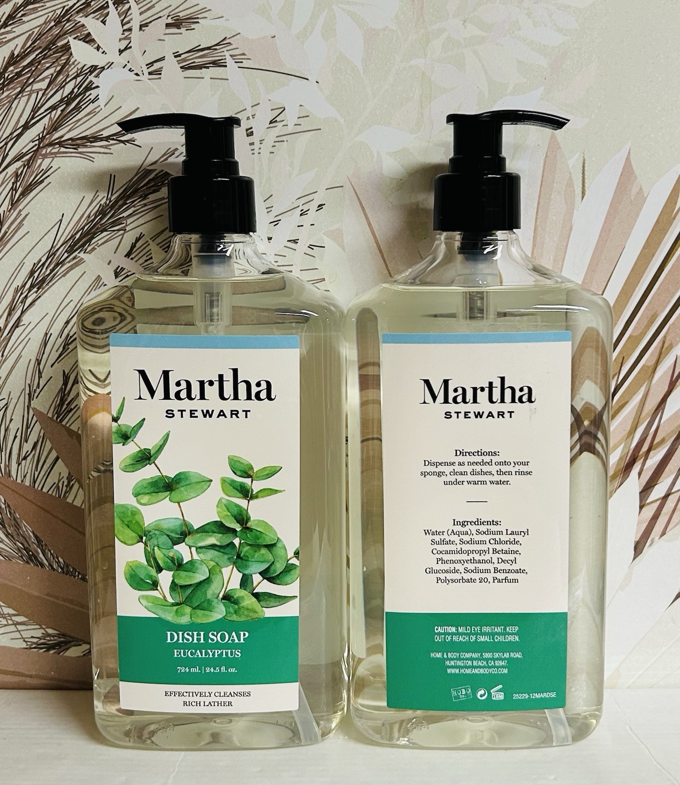 2-Pack Martha Stewart ~ Eucalyptus Dish Soap 24.5 fl oz Each