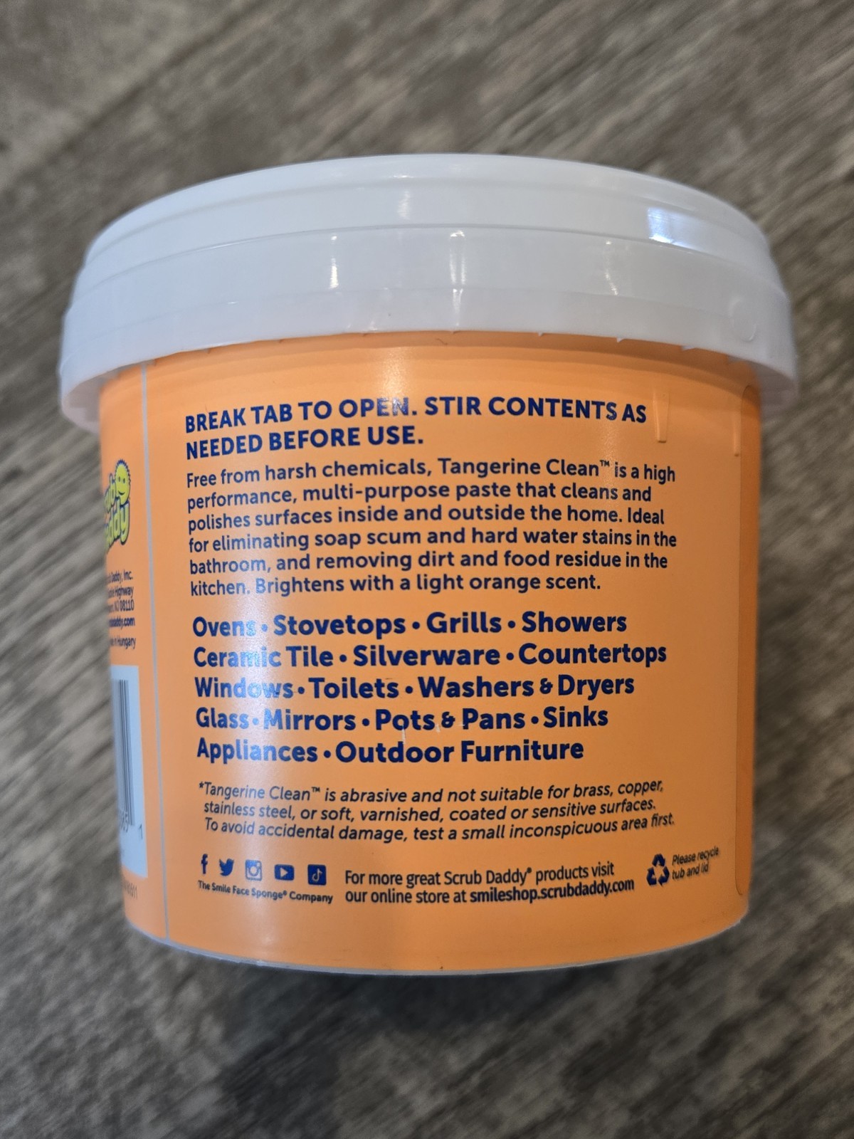 Scrub Daddy Tangerine Clean Natural Cleaning Paste 17.6 oz