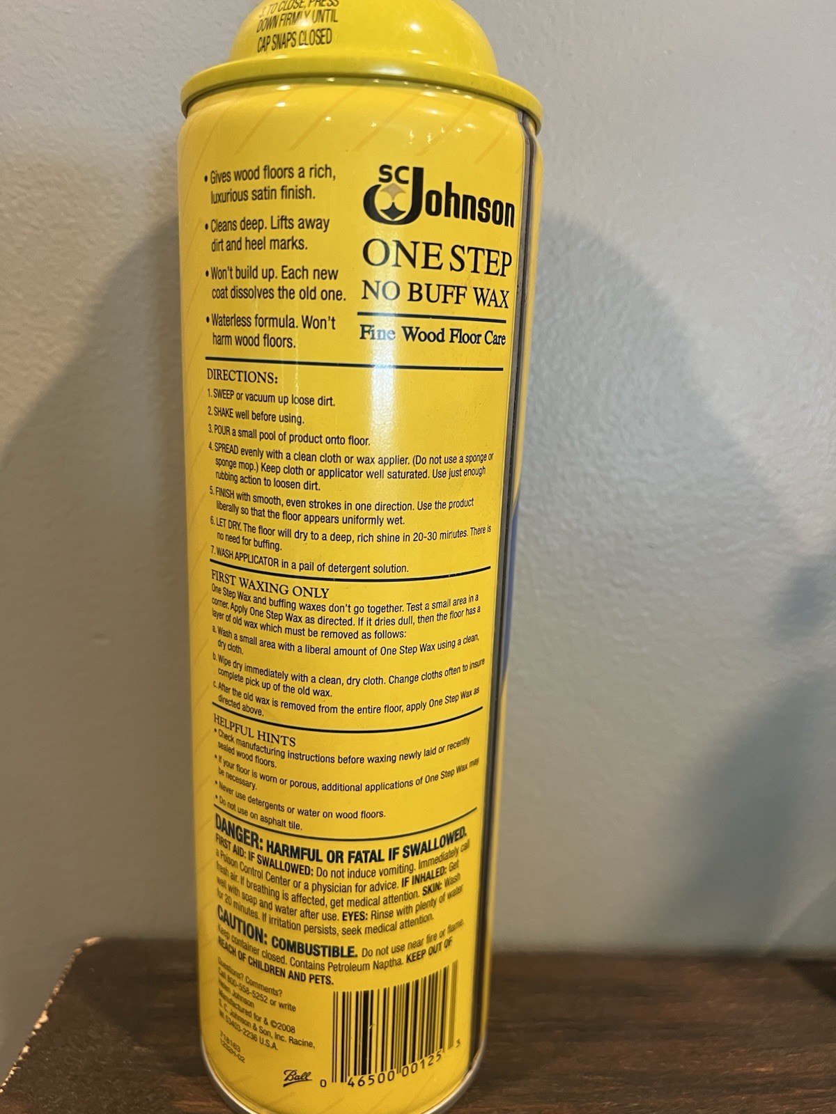 SC Johnson One Step No Buff Wax Fine Wood Floor Care 22 fl oz actual wt 9.7 Oz