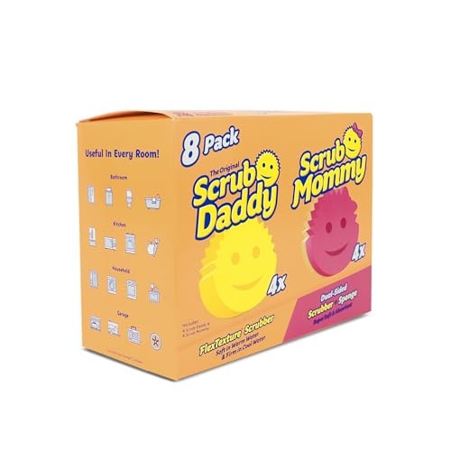 Scrub Daddy & Scrub Mommy Cleaning Sponges 8 Pack Scratch-Free Dish Scrubber Set