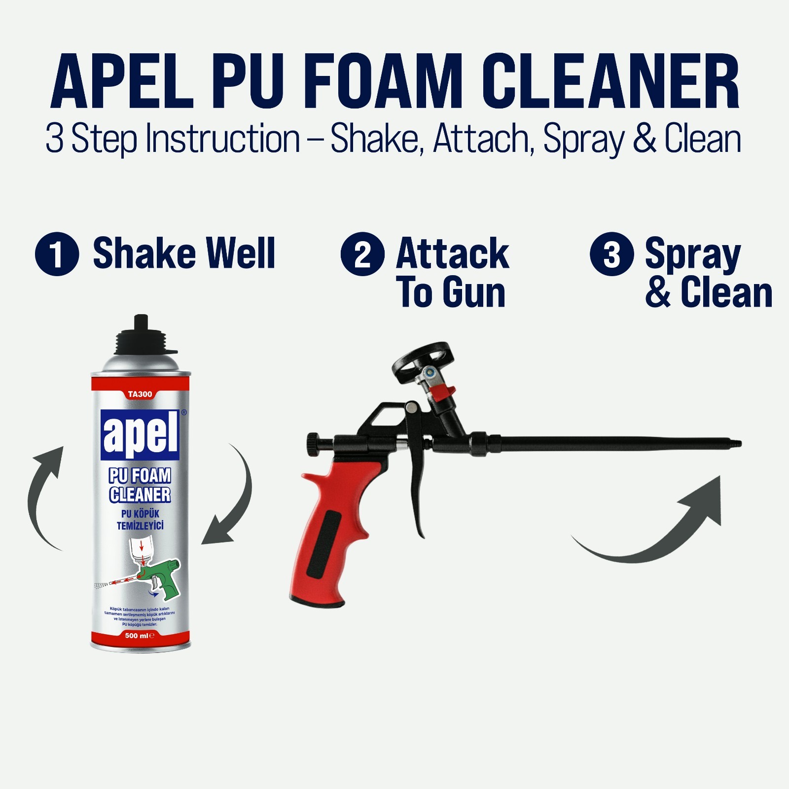 Apel PU Foam Gun Cleaner 12×16.9 fl oz. Spray Expanding Foam Remover 12 Pack