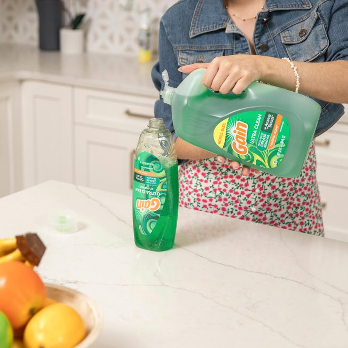 Gain Ultra Dishwashing Liquid Dish Soap, Original Scent, 90.0 fl oz..