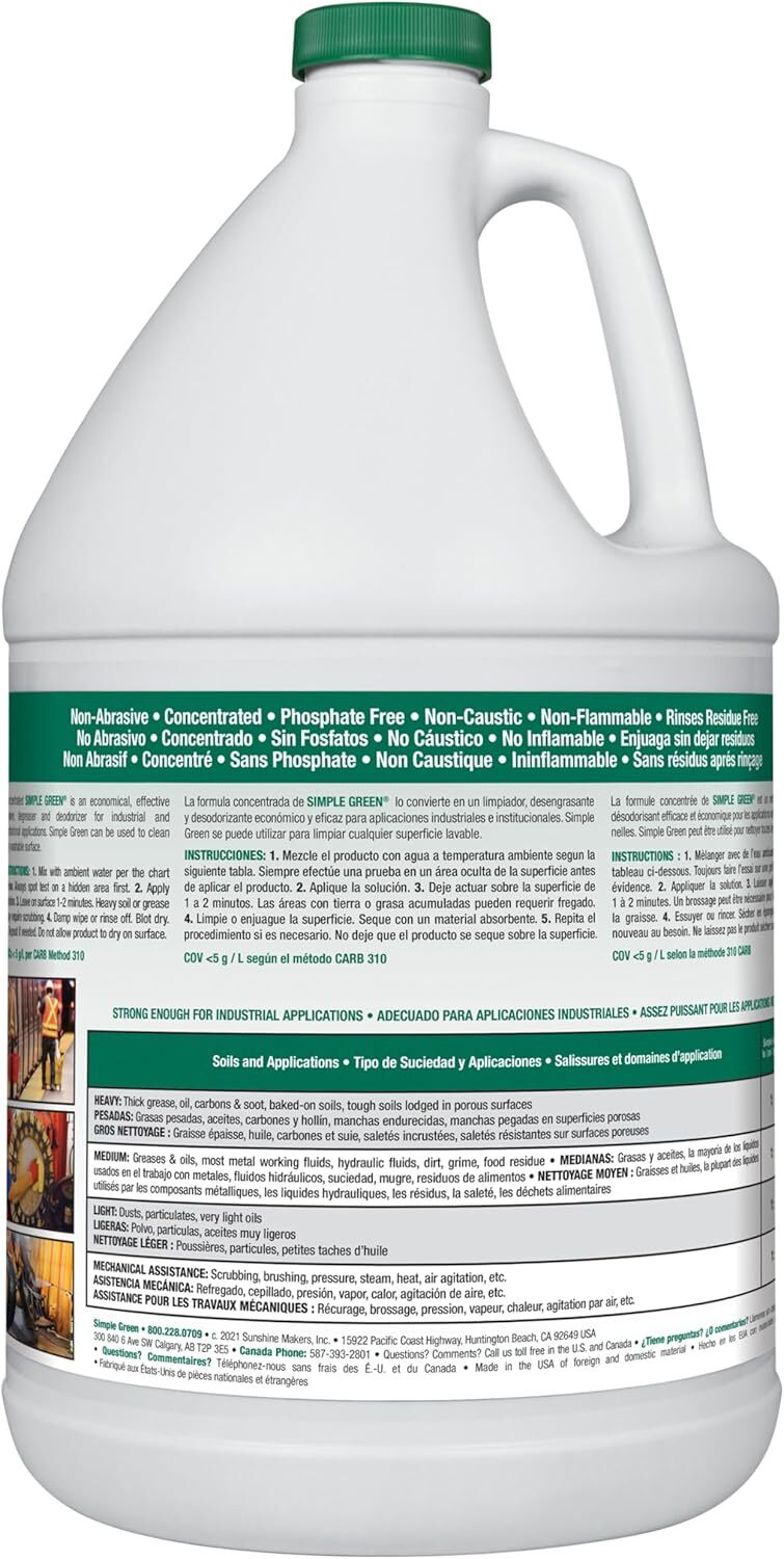 SIMPLE GREEN Industrial Cleaner and Degreaser, 1 GALLON/ 128 Fl oz