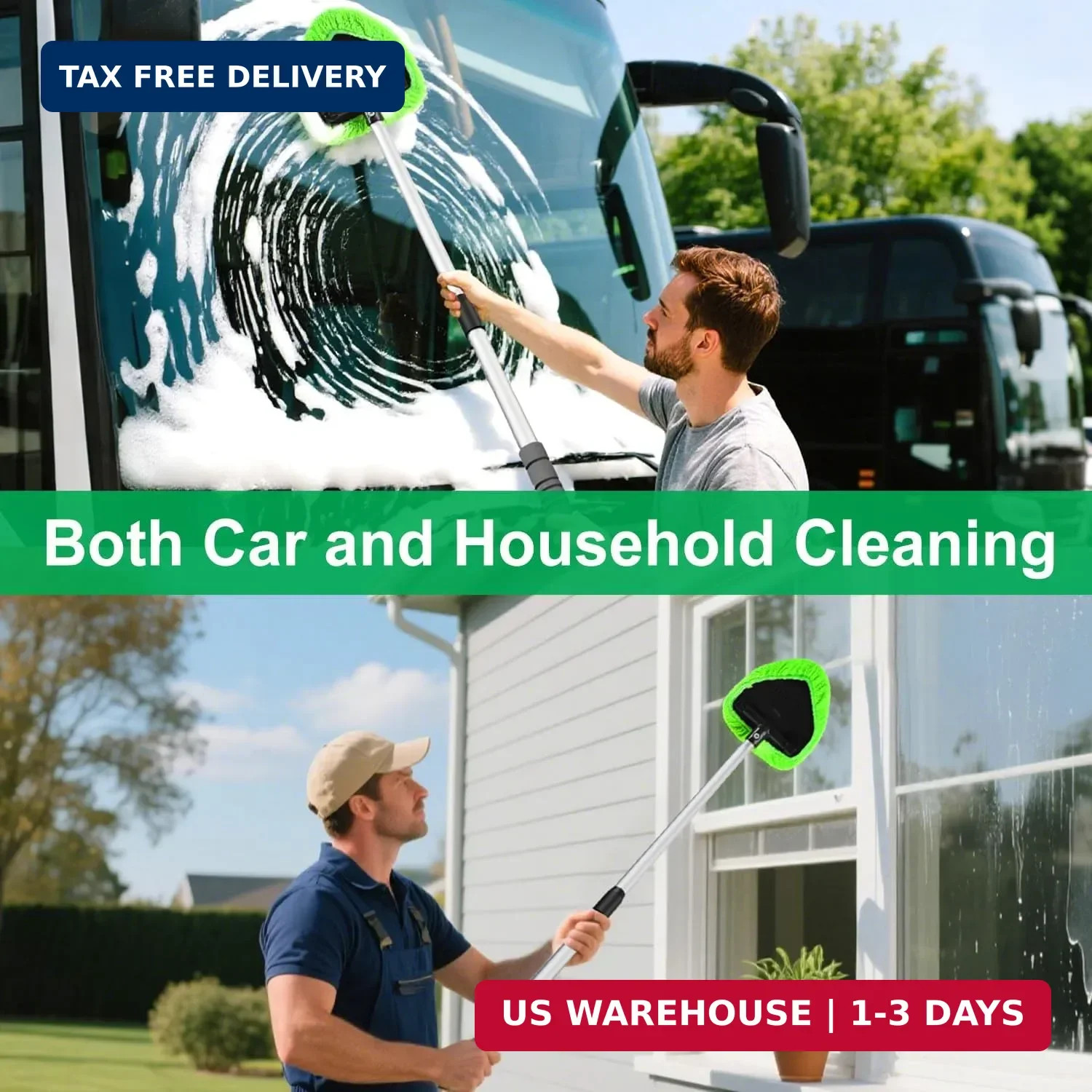 XINDELL 29-inch Windshield Cleaner Tool – Car Interior Window Cleaning Kit with
