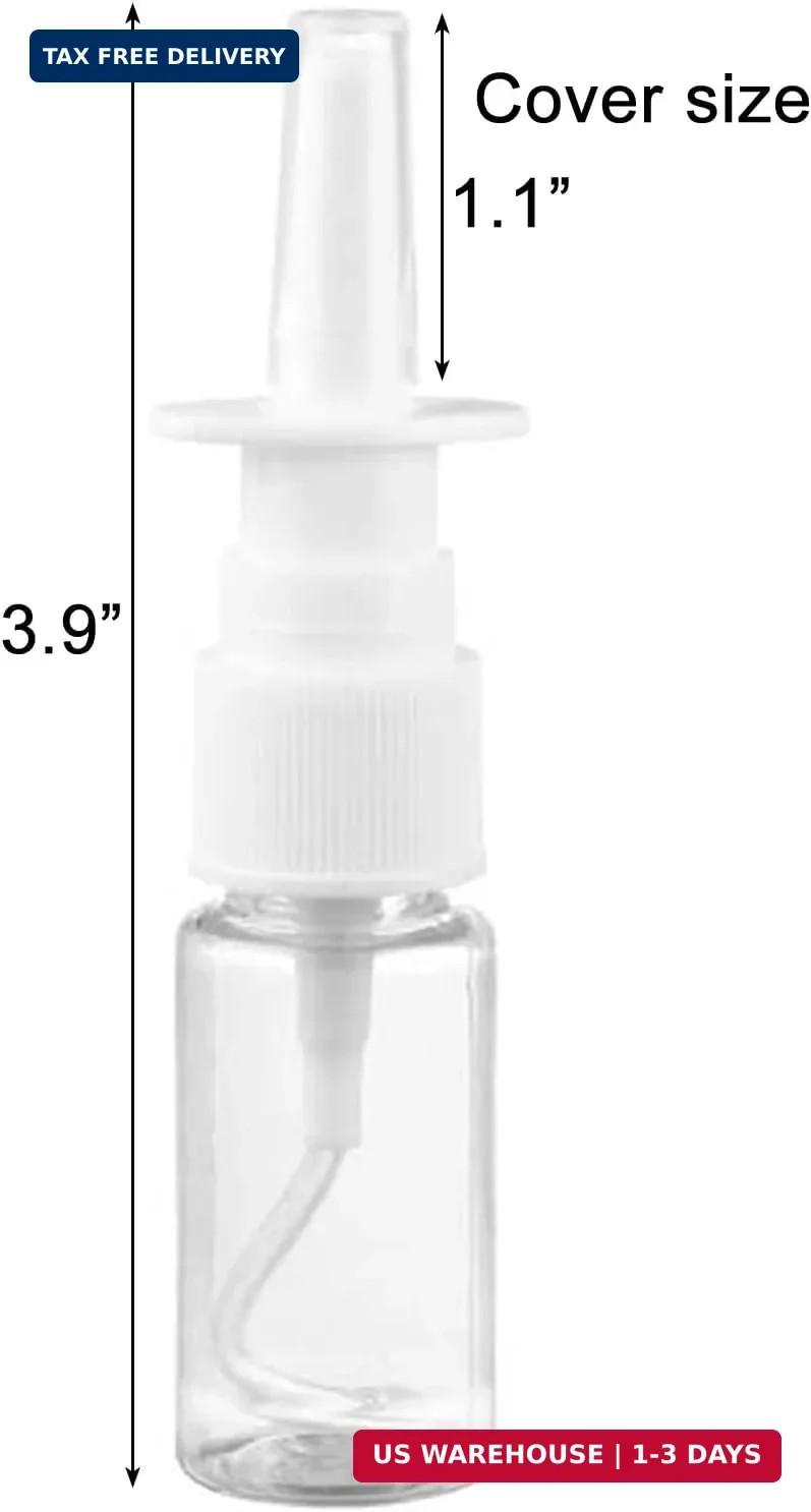 3Pcs 10ml Empty Nasal Spray Bottle Refillable Mist Saline Essential Oil Use
