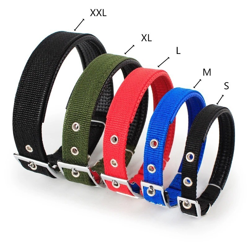 Solid Dog Collars Nylon Dog Collar For Small Medium Large Dogs Teddy Keji Pitbul