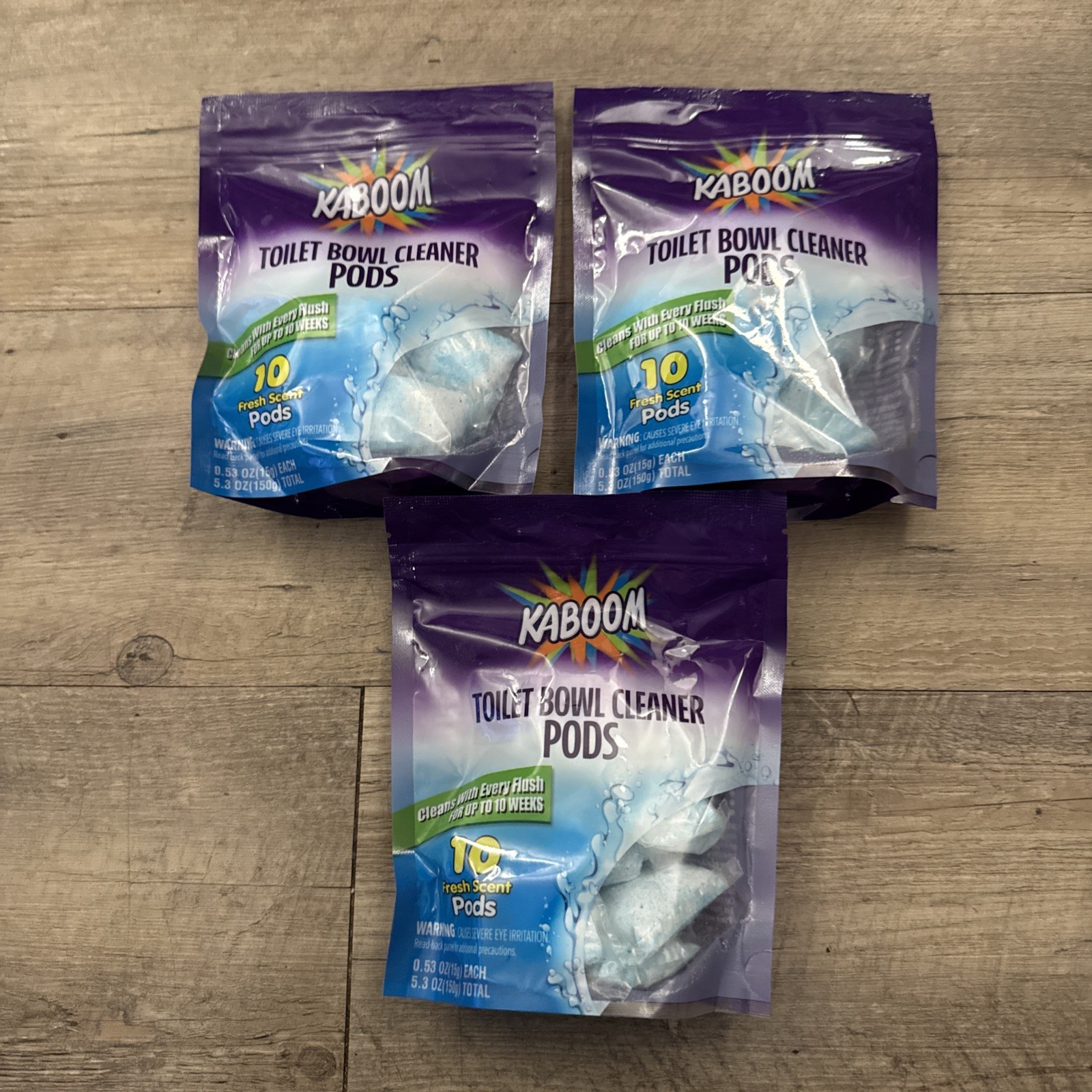 KABOOM Fresh Scent Toilet Bowl Pods 3 Bags 30 Count Total Free Shipping New DELM
