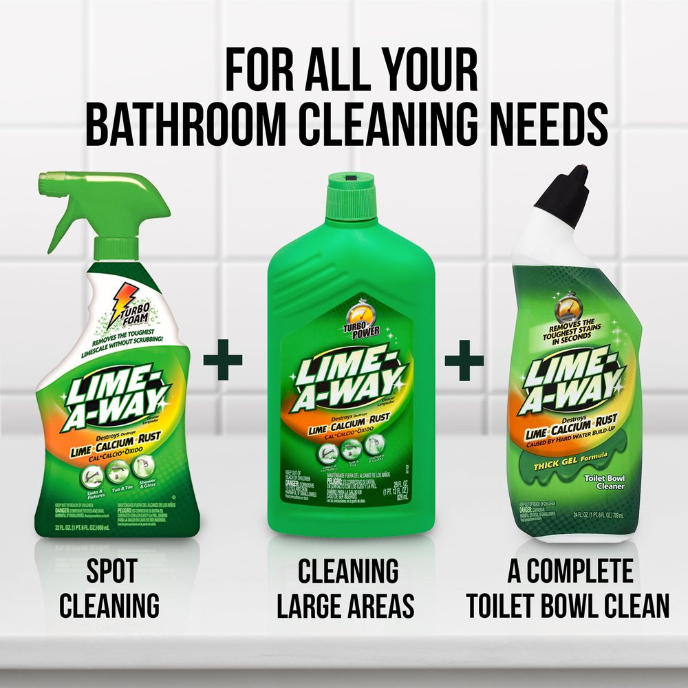 Lime-A-Way Bathroom Cleaner Spray, 32Oz, Removes Lime Calcium Rust