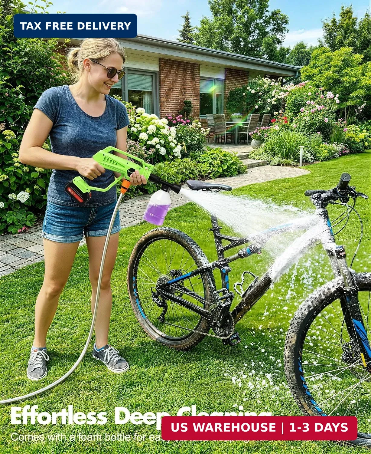 DeeprClean Cordless Car Washer with 6-in-1 Nozzle, Portable Vehicle Cleaning Too