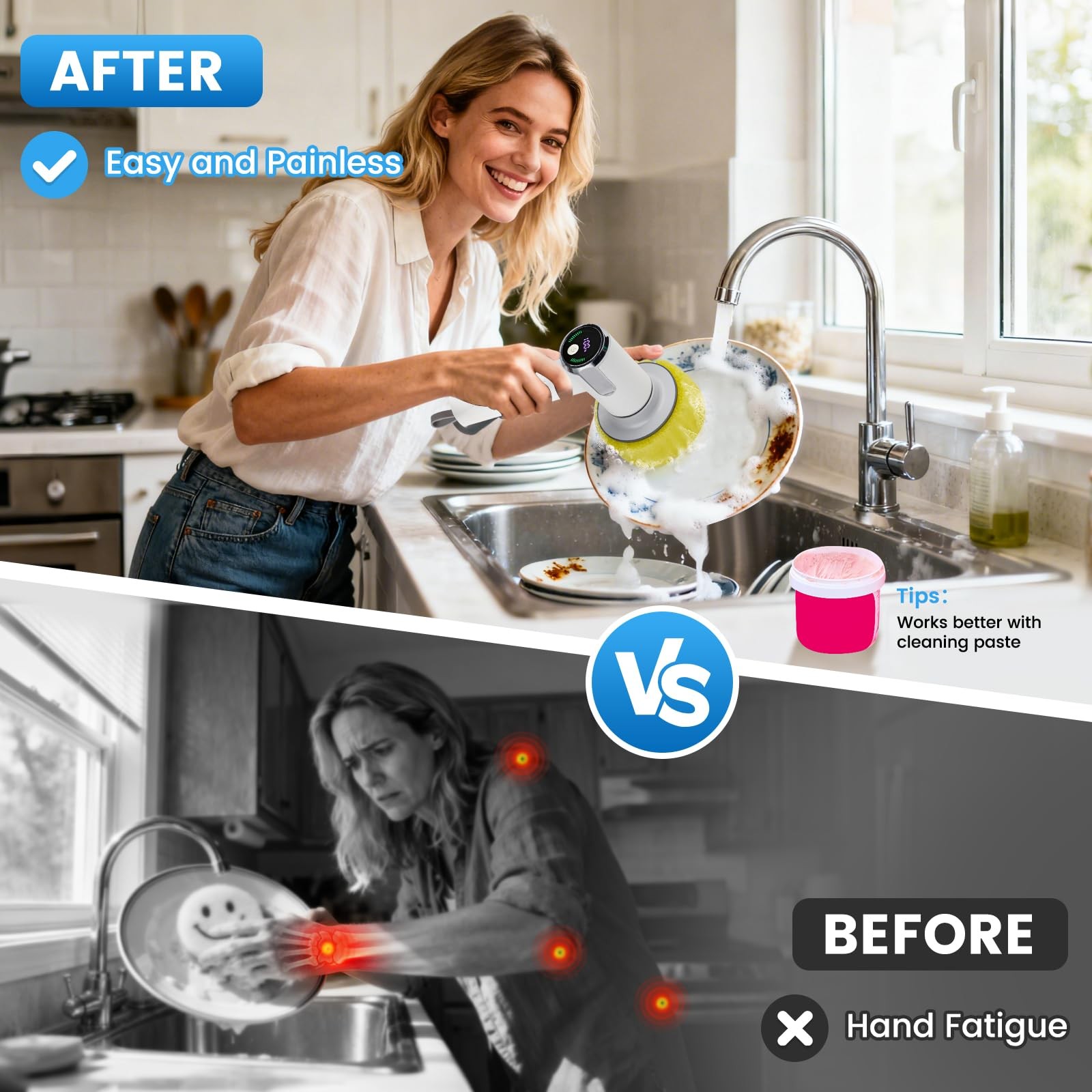 Electric Spin Scrubber for Scrub Daddy/Mommy, 2-Speed Power Cleaning Brush wi…