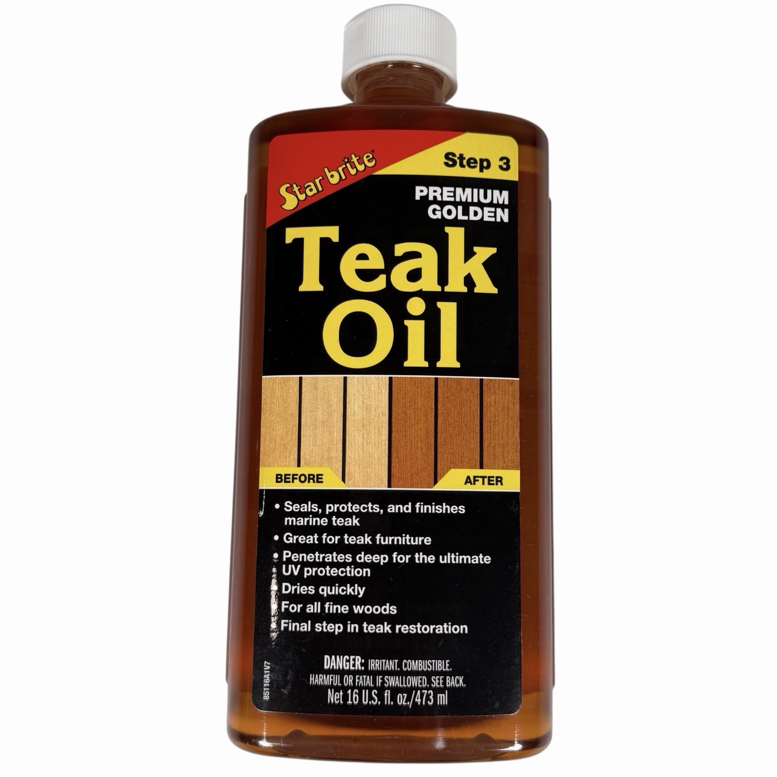 STAR BRITE Premium Golden Teak Oil 16 OZ Wood Sealer Preserver Finishes Step 3