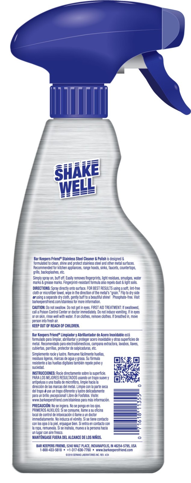 Bar Keepers Friend Stainless Steel and Polish Cleaner Trigger Spray