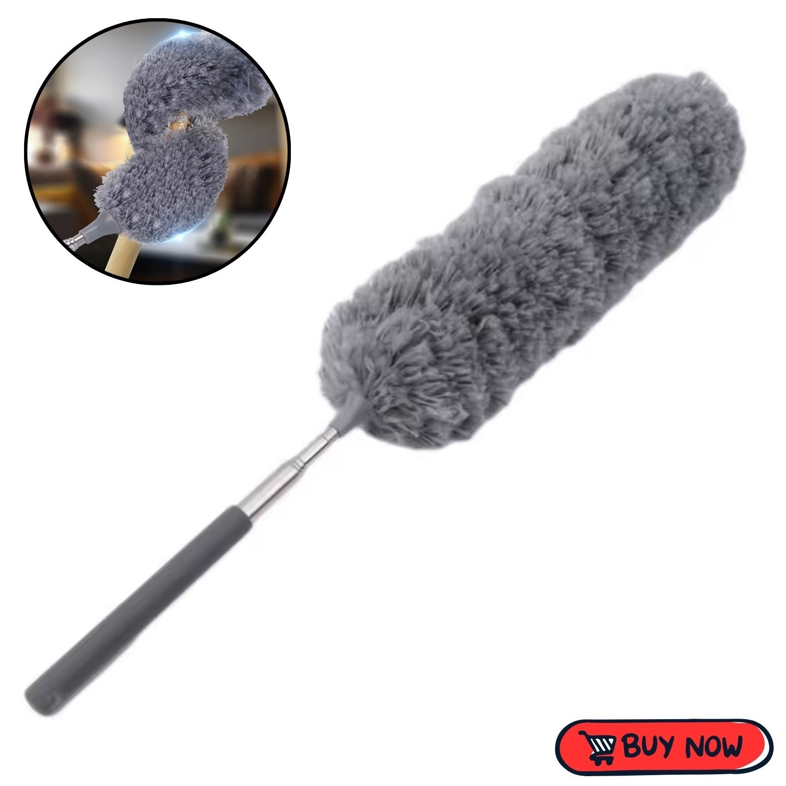 Microfiber Duster Soft Feather Dusting Brush Household Extendable Cleaning Tool