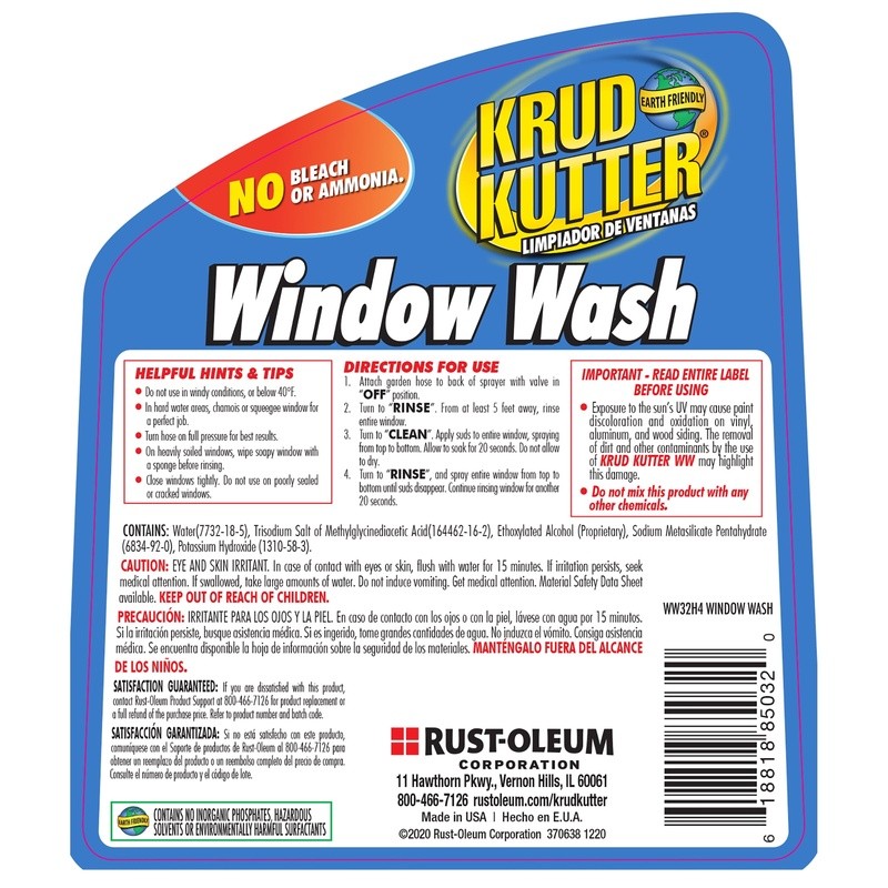 Window Cleaner Hose End Spray Liquid Concentrate Streak Free Non Toxic 32oz New