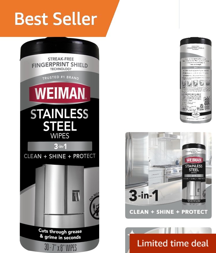 30 Count Pre-Moistened Stainless Steel Wipes for Effortless Cleaning