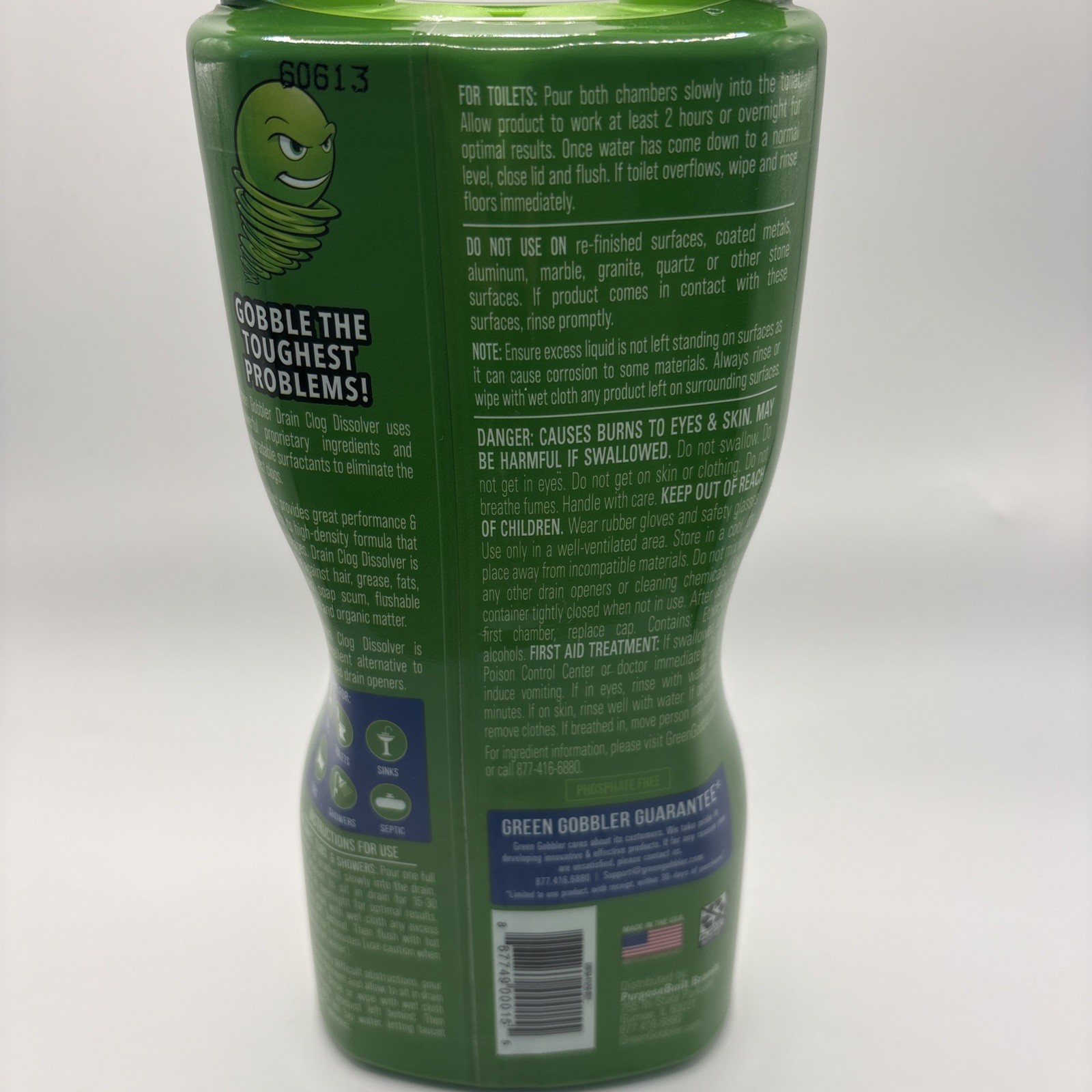 Green Gobbler Drain Clog Dissolver 2 Pre-measured Applications 31 Oz Total NEW