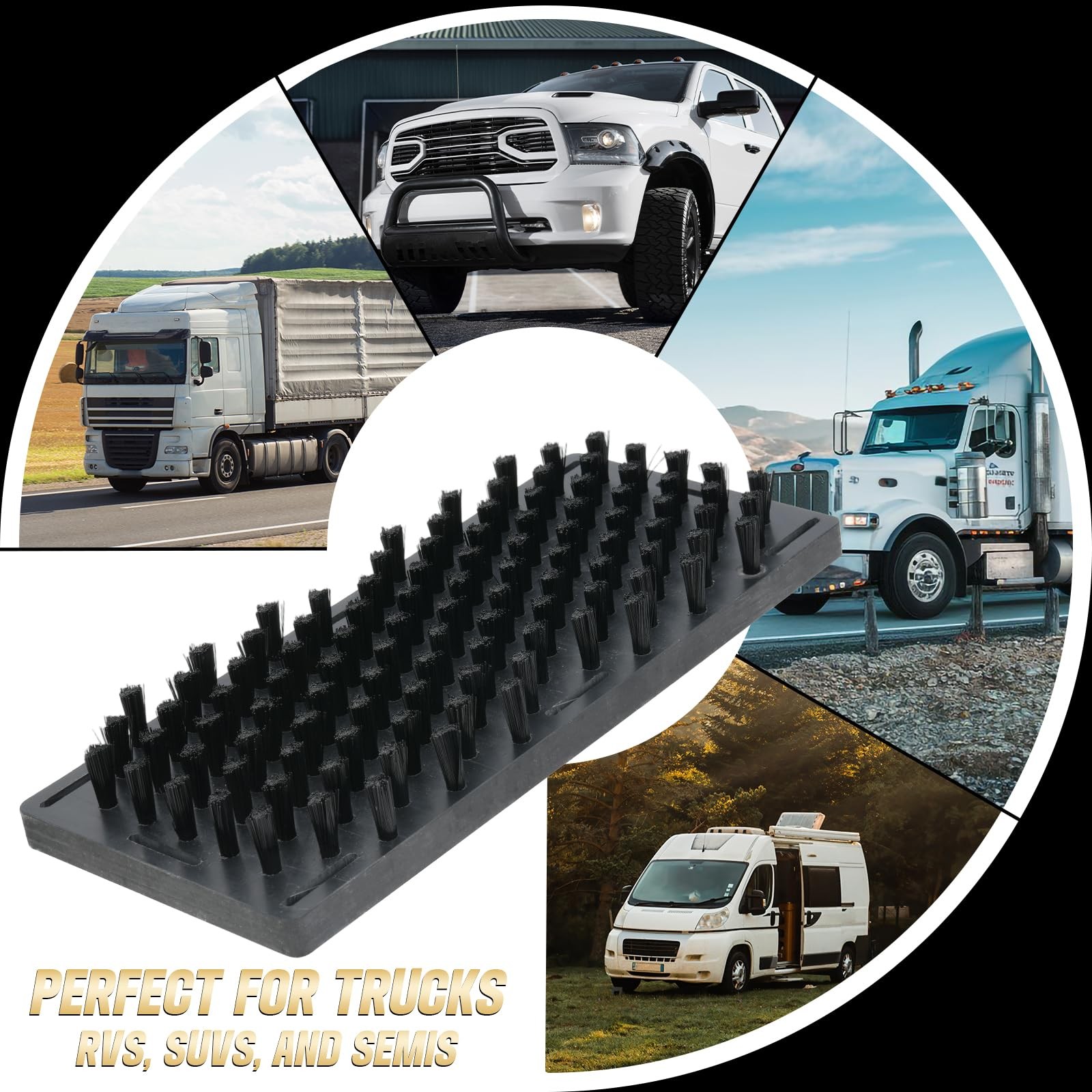 Truck Step Mounted Brush Fit for Universal, Heavy Duty Boot Scraper Brush with 4