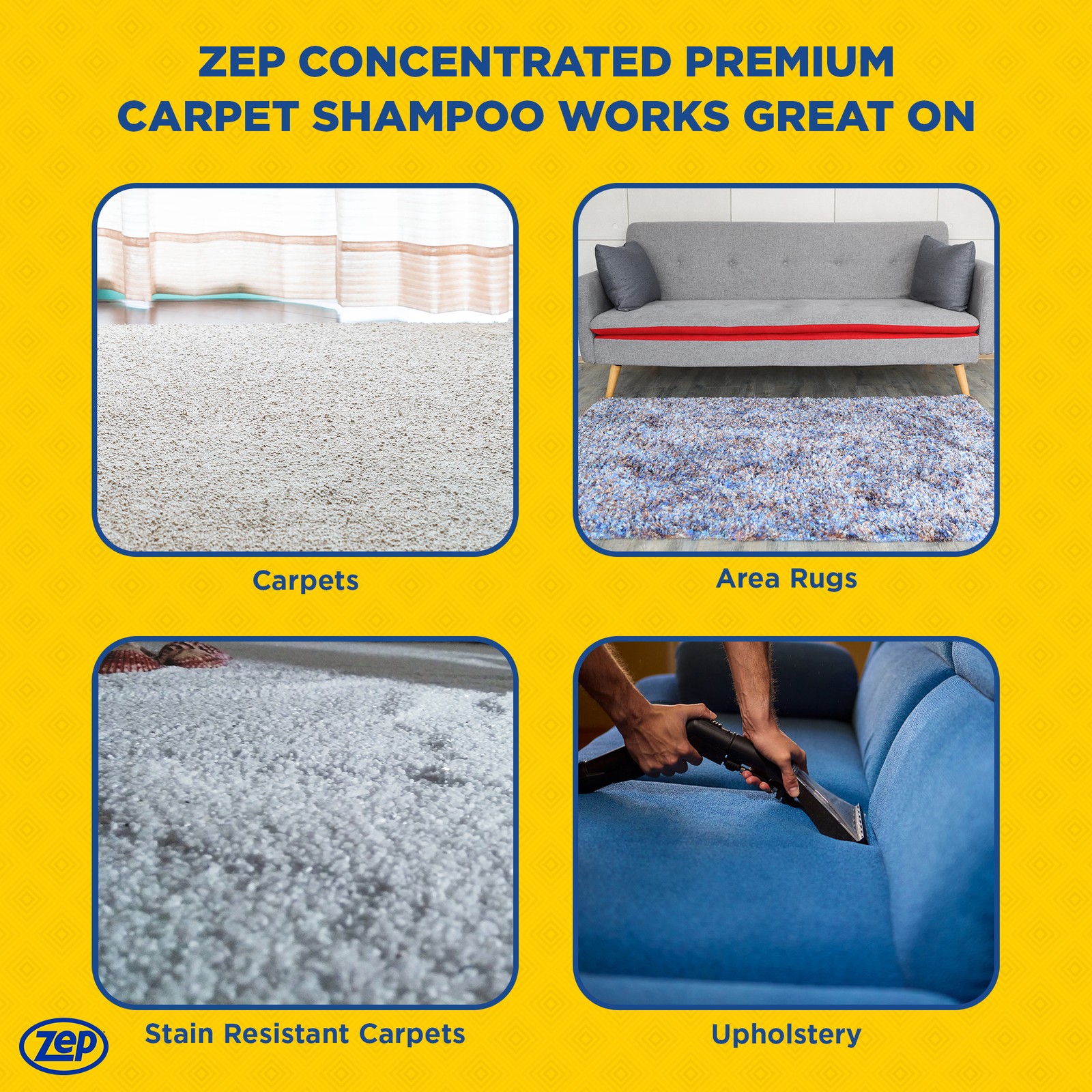 Zep Premium Carpet Cleaner Shampoo – 1 Gallon (Case of 2) ECZUPXC1282