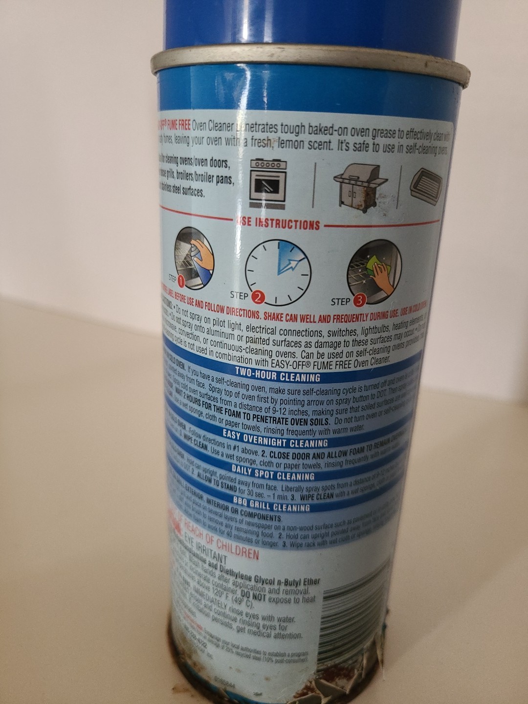 EASY-OFF Fume Free Oven Cleaner Aerosol Tough Baked On Lemon Scent 16oz. 90%full