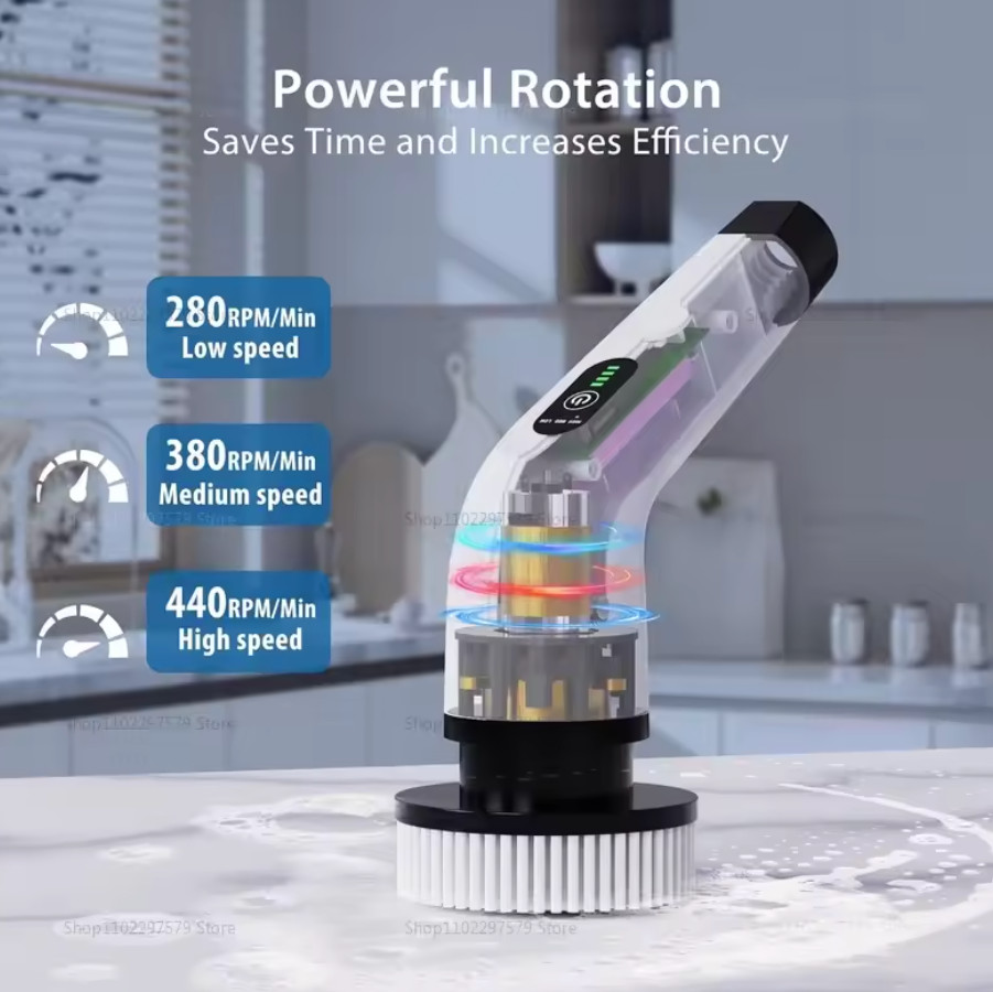 UltraScrub 9-in-1 Waterproof Electric Cordless Spin Scrubber Cleaning Brush