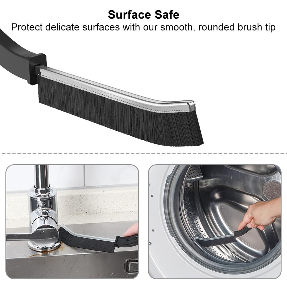 Small Gap Cleaning Brush, Hard Bristle Scrubber, Sink Tub Cleaner, Black