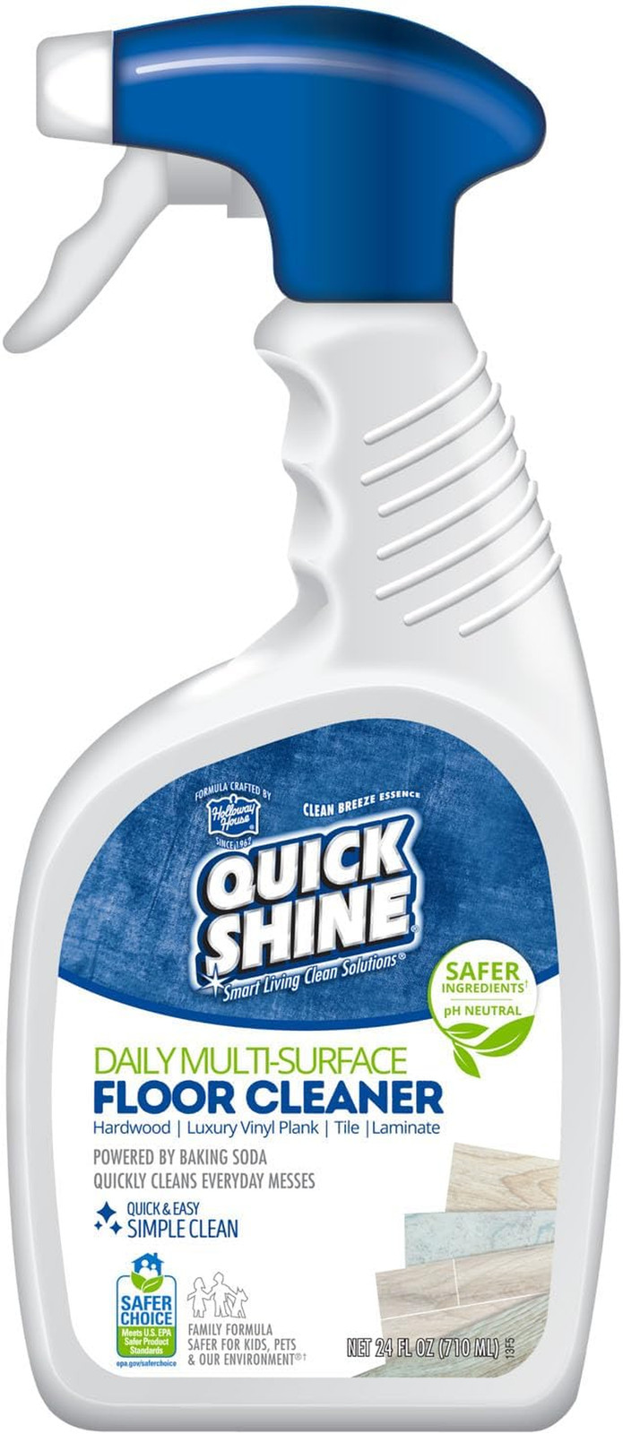 Quick Shine Daily Floor Cleaner 24 Oz Hardwood Vinyl Tile Plant-Based No Rinse